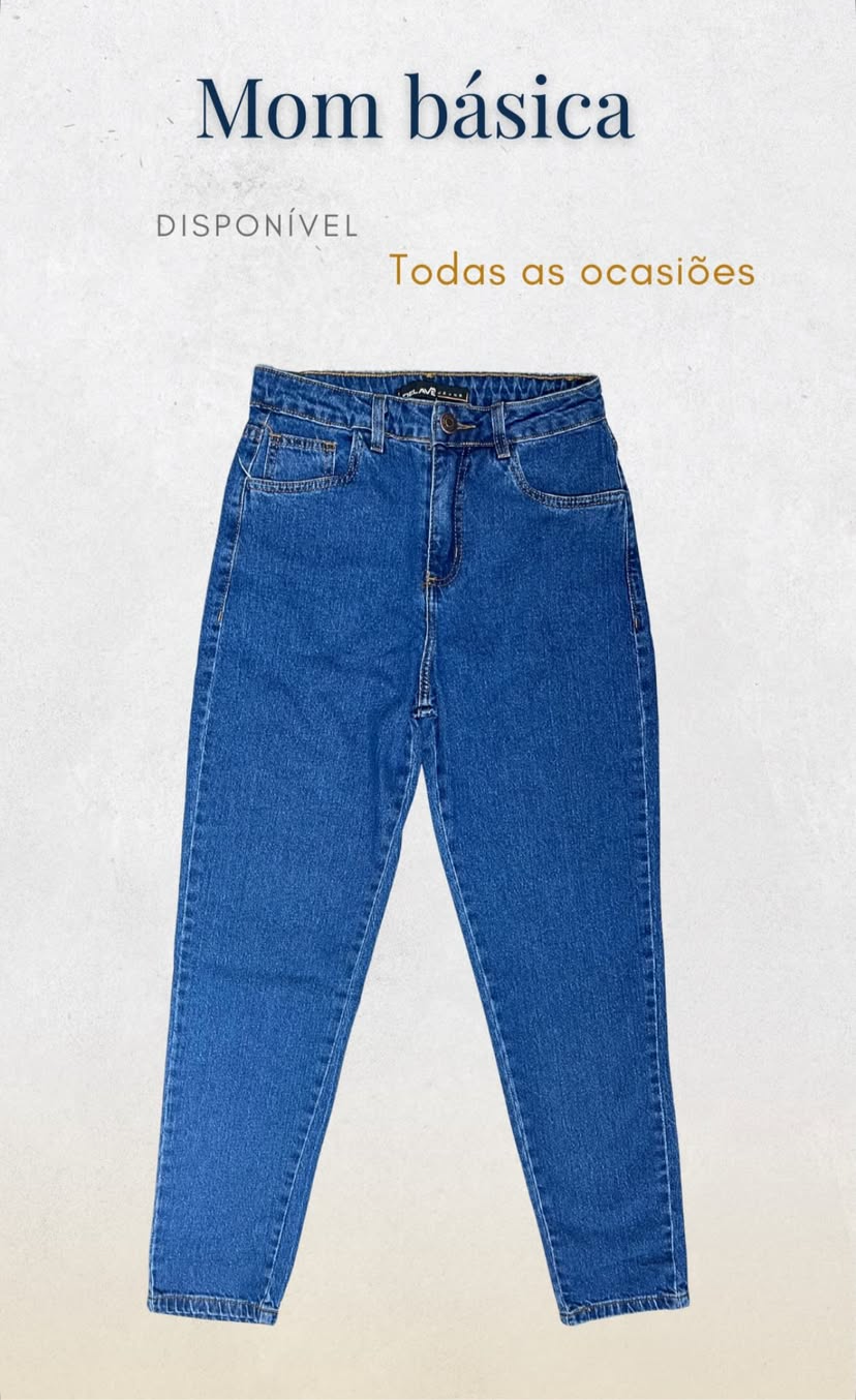 Calça Mom Jeans com Elastano